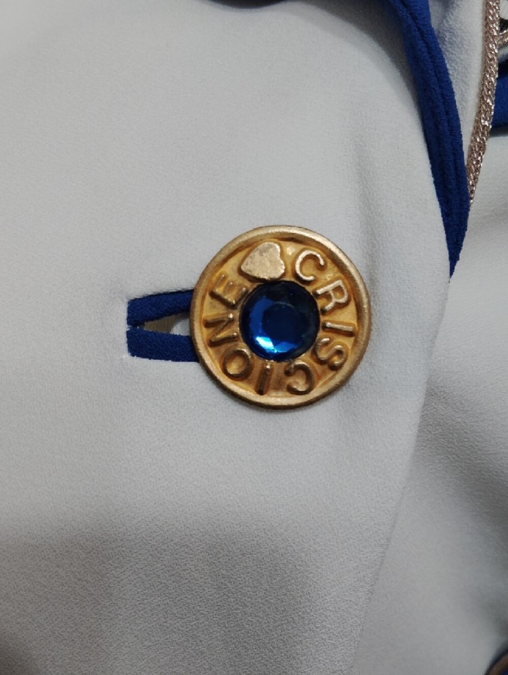 💙Criscione White Blazer with Blue Trim 😱💙🤯 - Picture 4 of 5